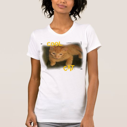 子猫「クールCAT」ウォメンズタンクトップ Tシャツ (正面)