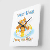 子猫 スクエア壁時計 (傾斜)