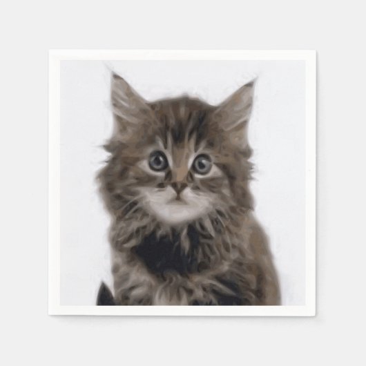 子猫 スタンダードカクテルナプキン (正面)