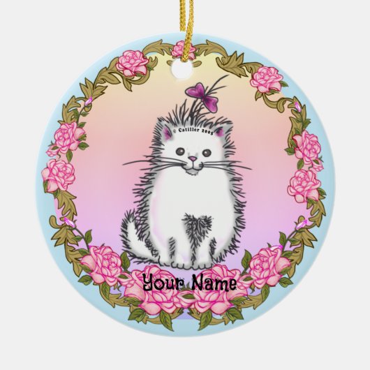 子猫  セラミックオーナメント (正面)