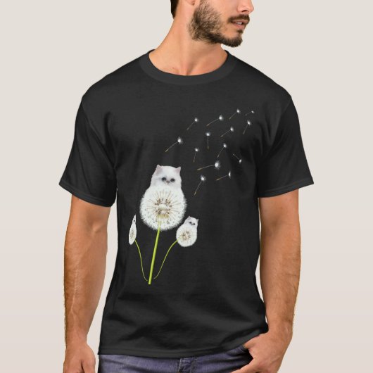 子猫 タンポポ 花 猫 キティ 動物 愛 Tシャツ (正面)