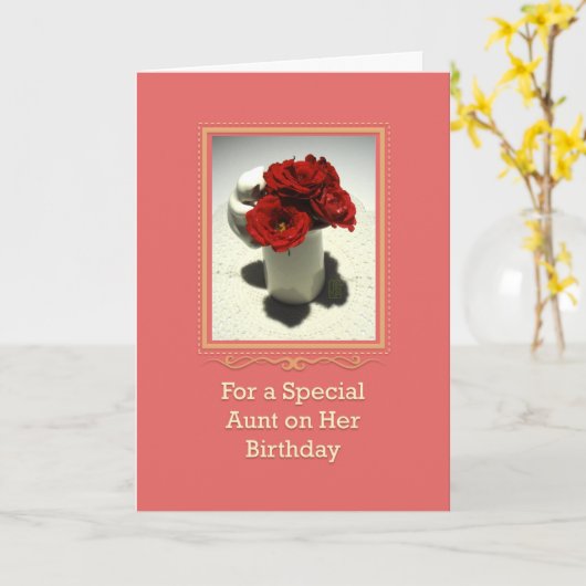 子猫&ティーバラスペシャルおばさん誕生日 カード (黄色い花)