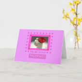 子猫&ティーバラヘイ・ガール！誕生日 カード (黄色い花)