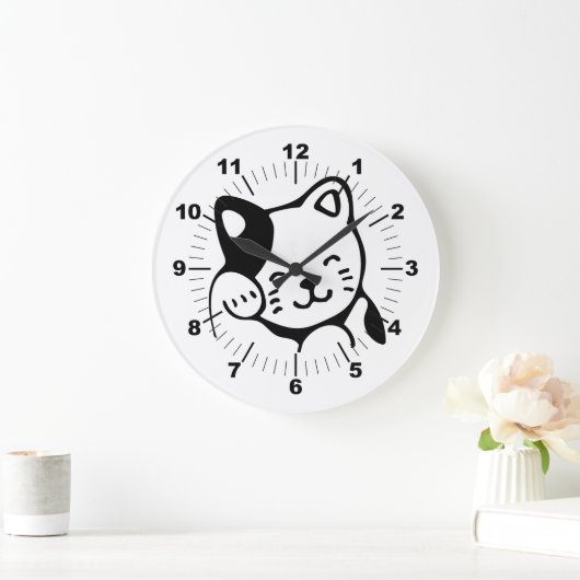 子猫 ラージ壁時計 (ホーム)