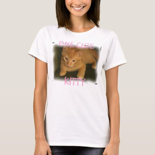 子猫「ワンカワイイ子猫」ウォメンズスパゲッティタンク Tシャツ (正面)