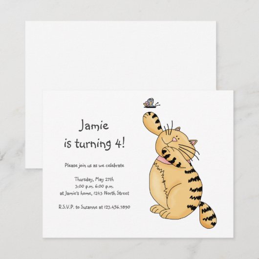 子猫·子猫·蝶 招待状 (正面/裏面)