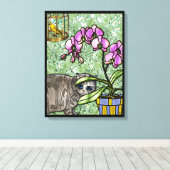 子猫、暗い赤紫色、ツイート(ギャラリーキャンバスプリント) キャンバスプリント (インサイチュ (ウッドフロア))