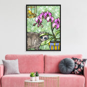 子猫、暗い赤紫色、ツイート(ギャラリーキャンバスプリント) キャンバスプリント (インサイチュ (リビング))