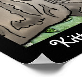 子猫、暗い赤紫色、ツイート ポスター (角)