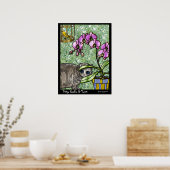 子猫、暗い赤紫色、ツイート ポスター (キッチン)