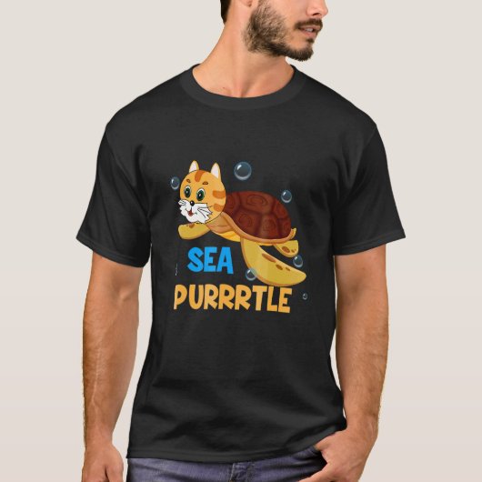 子猫 海 パートル 猫 カメ 子猫 Tシャツ (正面)