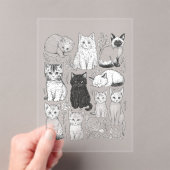 子猫,猫,動物,可愛い,遊び心のある,手描き,芸術的 アクリル招待状 (インサイチュ (ポータブル))
