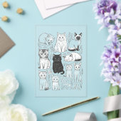 子猫,猫,動物,可愛い,遊び心のある,手描き,芸術的 アクリル招待状 (インサイチュ (ウェディング))