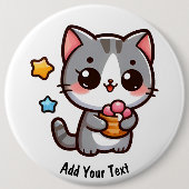 子猫 缶バッジ (正面)