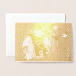 子猫、花、シャムロックとポルカドット、ZKOA 箔カード