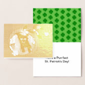 子猫、花、シャムロックとポルカドット、ZKOA 箔カード (ディスプレー)