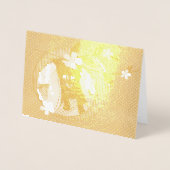 子猫、花、シャムロックと水玉、ZKOA 箔カード (正面)