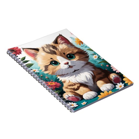 子猫 & 花 ノートブック (右側)