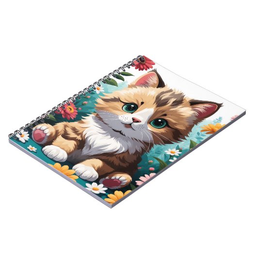 子猫 & 花 ノートブック (左側)