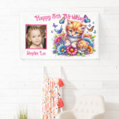 子猫,蝶,花&写真 横断幕 (インサイチュ)