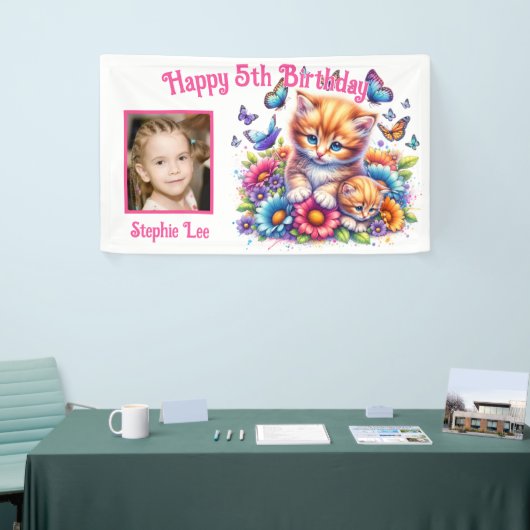 子猫，蝶，花&写真 横断幕 (トレードショー)