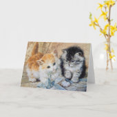 子猫， 1893 カード (黄色い花)