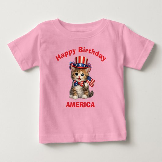 子猫 (1b) 愛国少年Tシャツ ベビーTシャツ (正面)