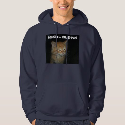 子猫"MIND ="メンズ吹ホードSweatshirt パーカ (正面)