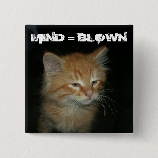 子猫「MIND = 吹」ボタン 缶バッジ (正面)