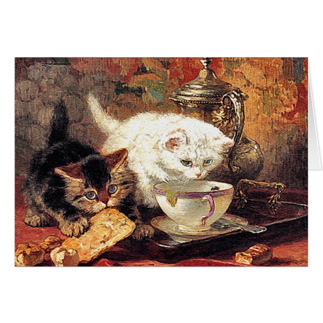 子猫 – Tea for Two - Cat 絵画's (正面横)