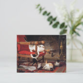 子猫by Fireplace Henriette Ronner-Knip ポストカード (スタンド正面)