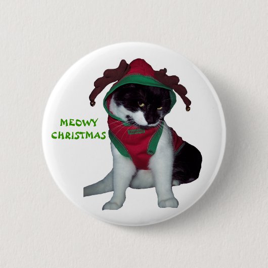 子猫CATのクリスマスボタン 缶バッジ (正面)