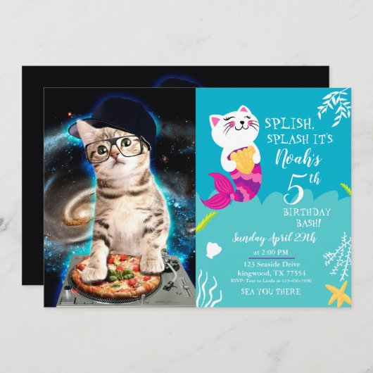 子猫dj猫 招待状 (正面/裏面)