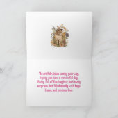 子猫nフラワーズ孫娘誕生日カード カード (内部)