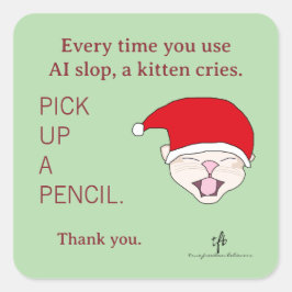 #子猫vsAIスロップ II クリスマス スクエアシール