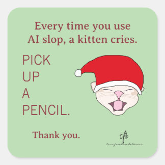 #子猫vsAIスロップ II クリスマス スクエアシール