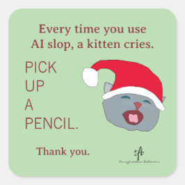 #子猫vsAIスロップIV クリスマス スクエアシール