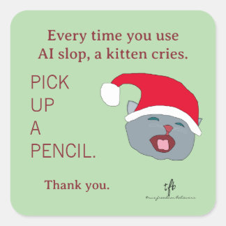 #子猫vsAIスロップIV クリスマス スクエアシール