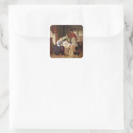 子生まれたばかりの供 スクエアシール (バッグ)