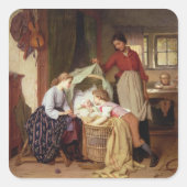 子生まれたばかりの供 スクエアシール (正面)