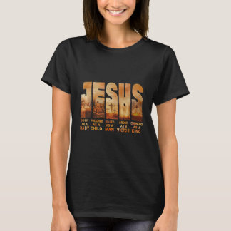 子生まれ供のクリスチャンとして説かれたベビーとしてのイエス Tシャツ
