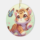 子疑問に思猫の目に セラミックオーナメント (左)