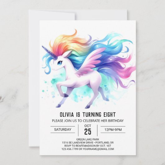 子素朴ども馬誕生日 招待状 (正面)