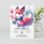 子素朴キツネ誕生日 招待状 (スタンド正面)