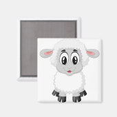 子羊かわいい農場動物のベビー マグネット (正面/裏面)