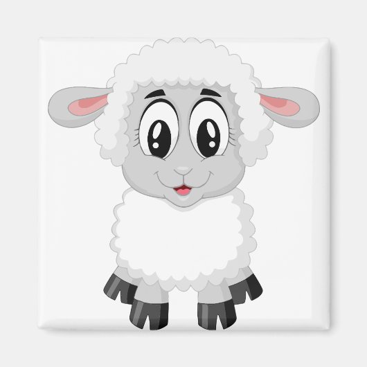 子羊かわいい農場動物のベビー マグネット (正面)