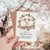 子羊が赤ちゃんシャワーを浴びる途中 招待状