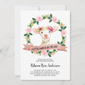 子羊が赤ちゃんシャワーを浴びる途中 招待状 (正面)