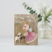 子羊とヴィンテージクリスマスエンジェル シーズンポストカード (スタンド正面)