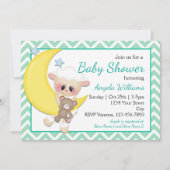 子羊と三日月の赤ちゃんシャワー 招待状 (正面)